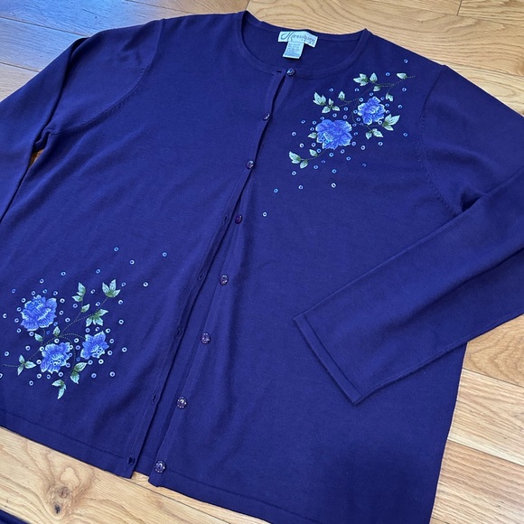 Embroidered Cardigan and Skirt Set - Picture 4 of 8